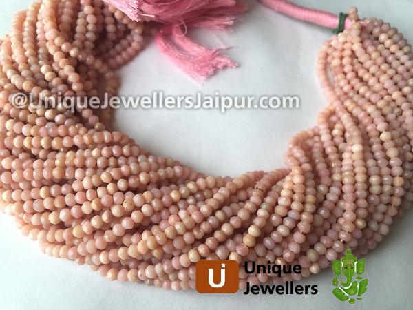 Pink Opal Faceted Roundelle Beads